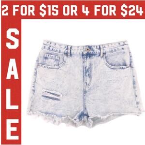 🔴 acid washed cut off jean shorts